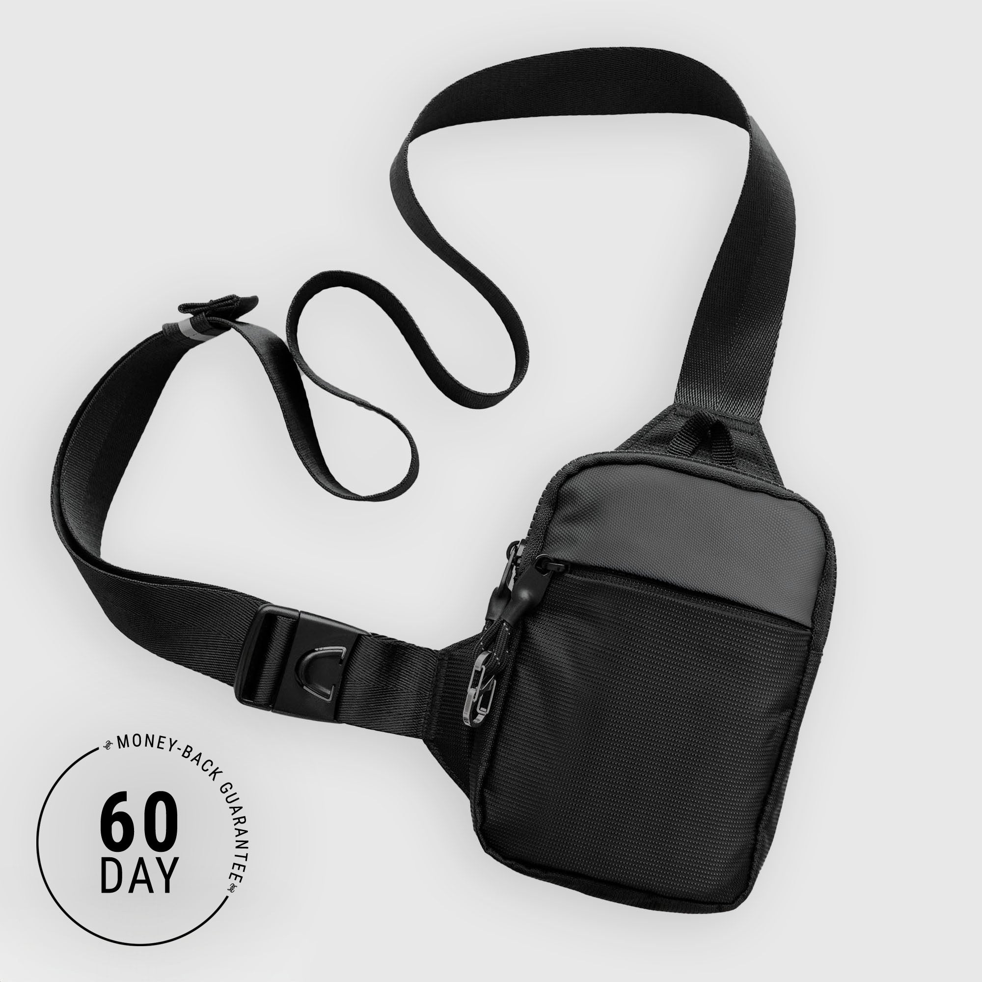 BLACK TRAVEL SLING BAG