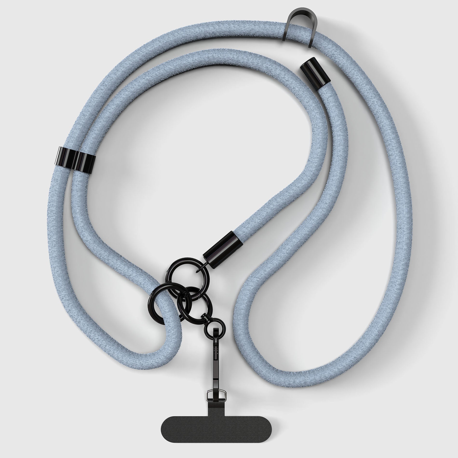 LIGHT BLUE CROSSBODY PHONE STRAP