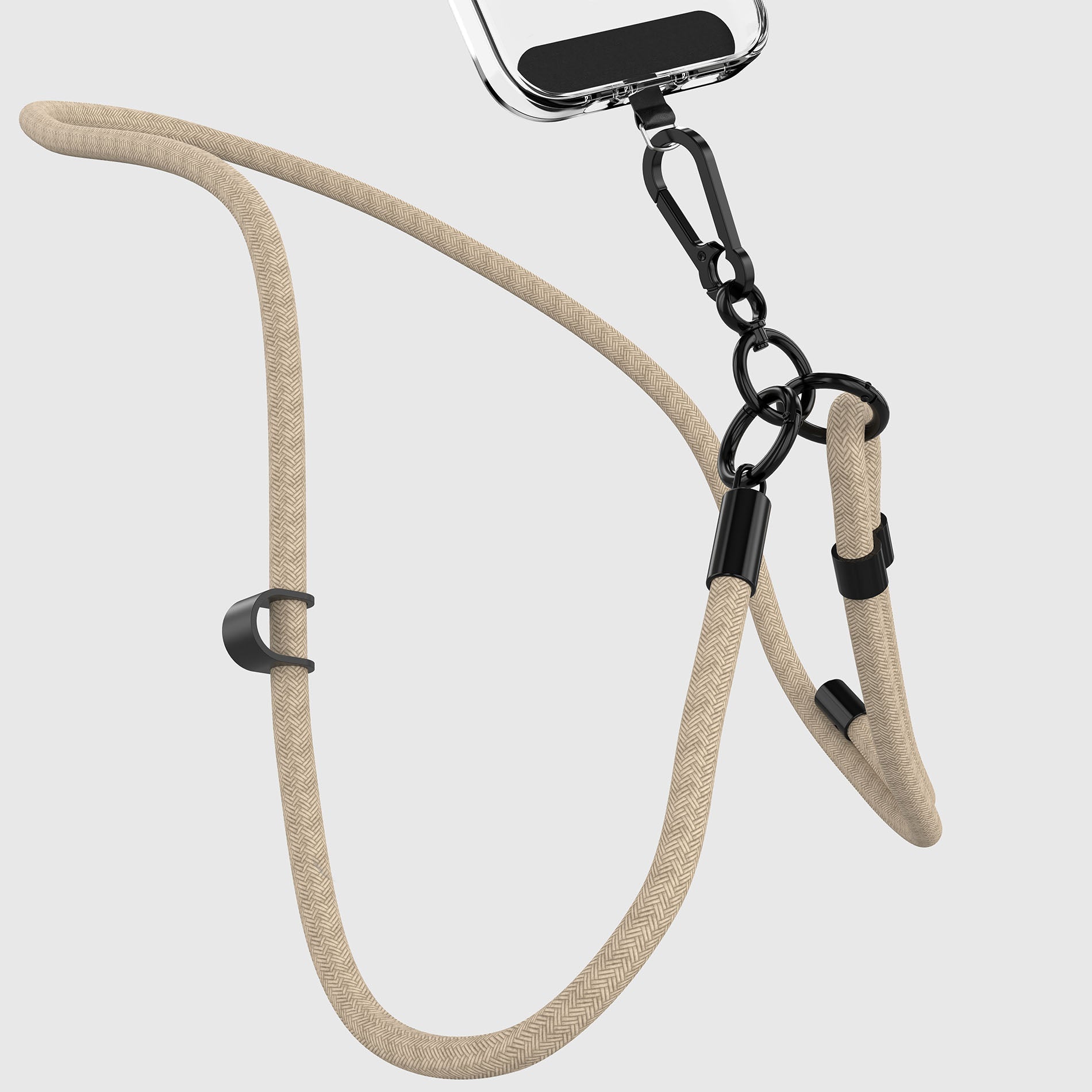 BEIGE CROSSBODY PHONE STRAP