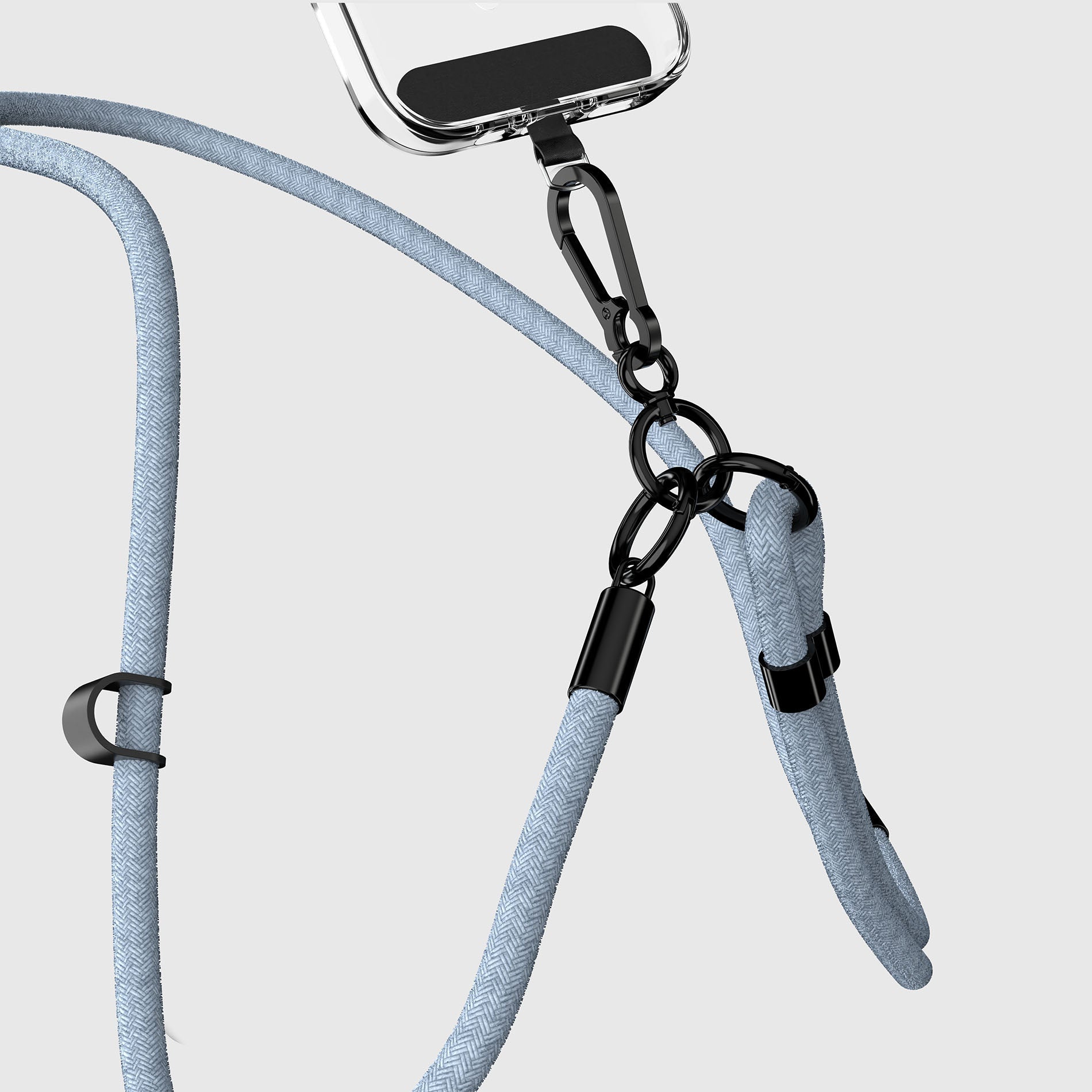 LIGHT BLUE CROSSBODY PHONE STRAP