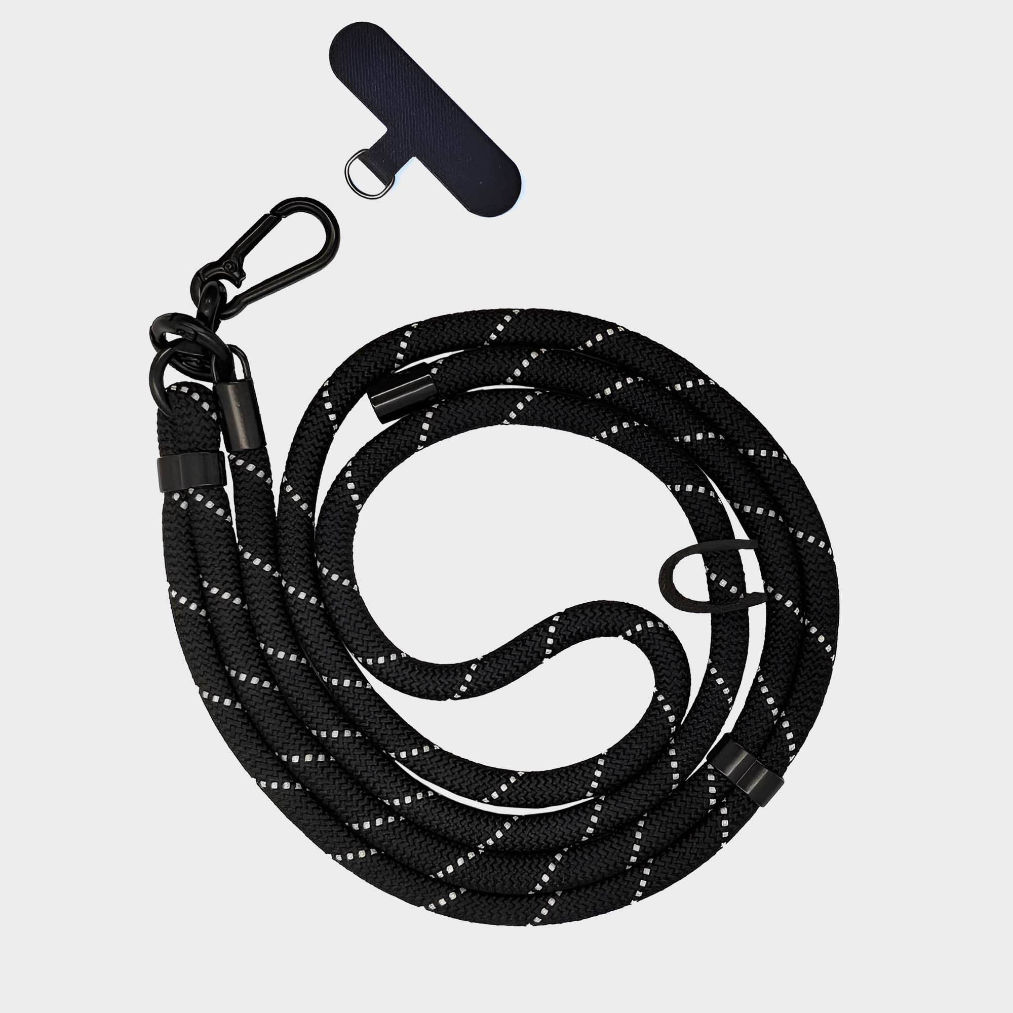 BLACK CROSSBODY PHONE STRAP