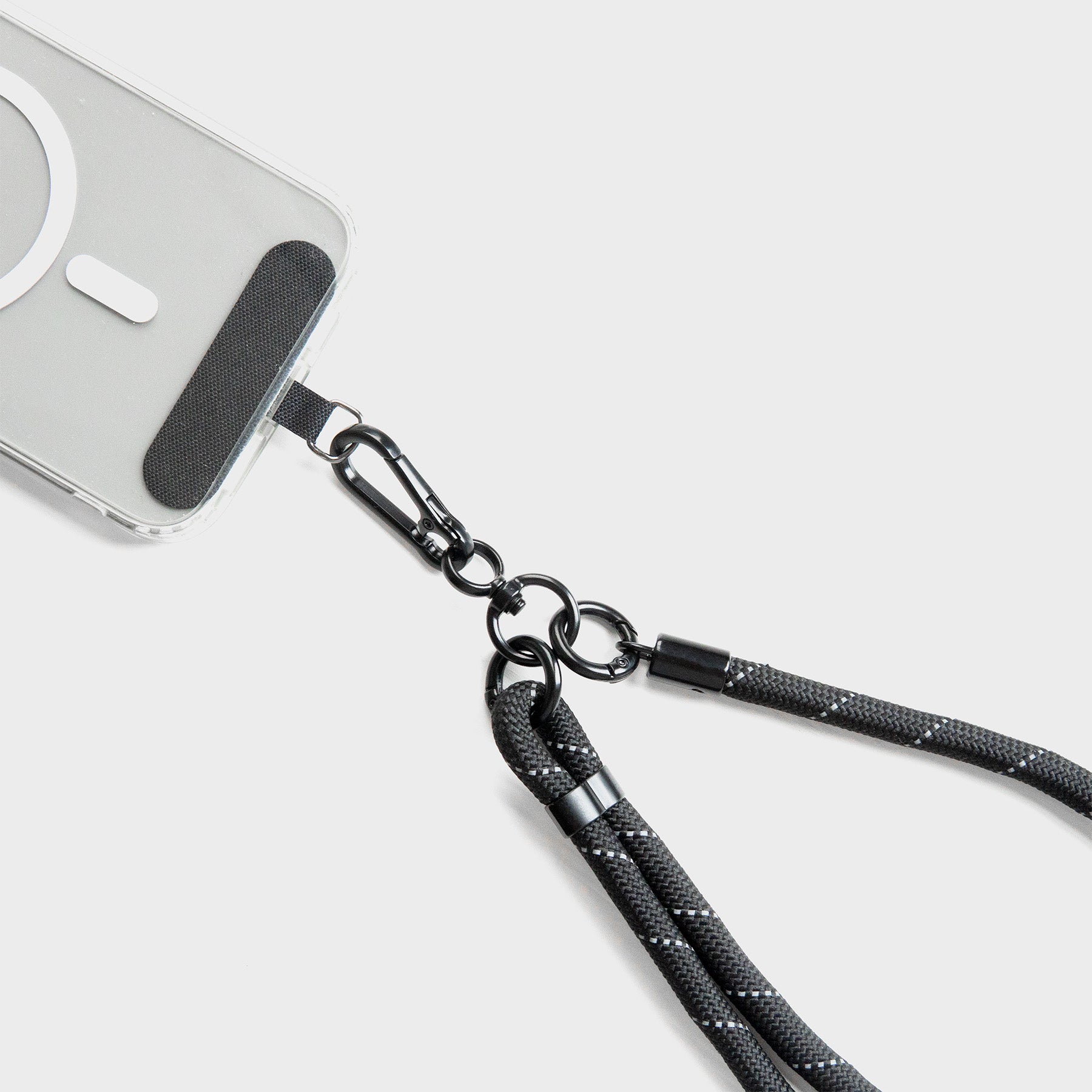 BLACK CROSSBODY PHONE STRAP